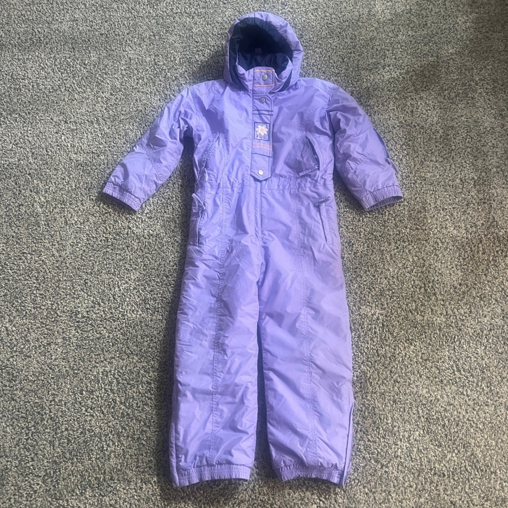 Rawik Kids Purple Insulated Snow‎ Suit One Piece Ski Bib Hooded Girls XL 6X